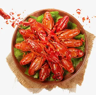 一盘子龙虾免抠