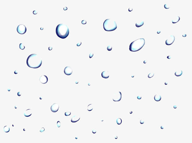 蓝色点状水珠素材免抠