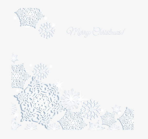 浪漫白色光效雪花背景免抠