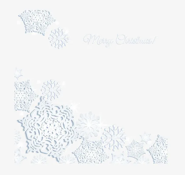 浪漫白色光效雪花背景免抠