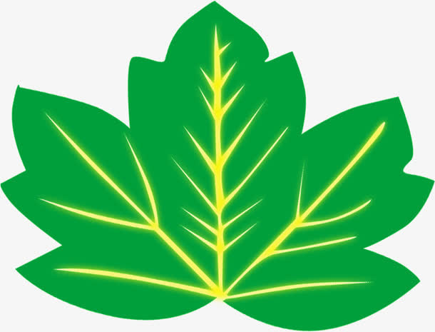 绿色清新卡通树叶节日免抠
