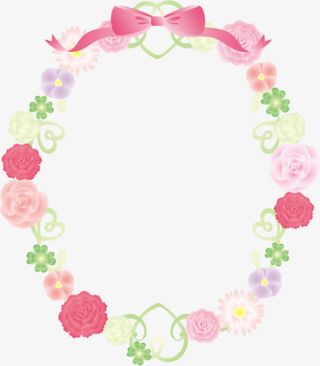 多彩美丽蝴蝶结花环免抠