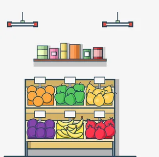 卡通超市装修图免抠