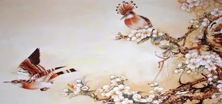 手绘花鸟图背景高清