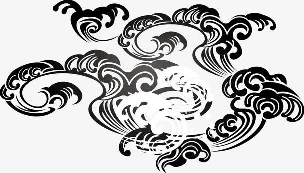 矢量浪花水纹素材免抠