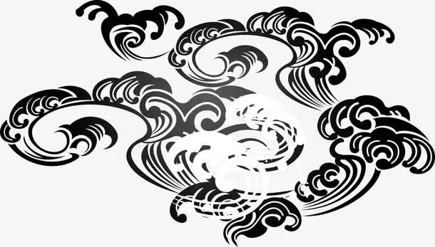 矢量浪花水纹素材免抠