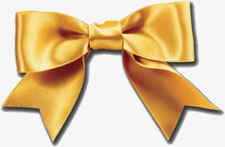 卡通金黄色立体节日活动蝴蝶结免抠