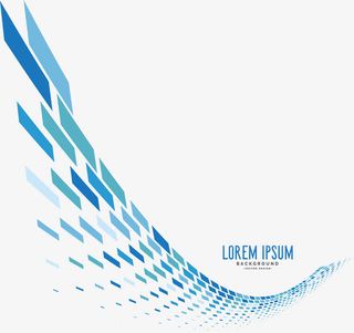 蓝色科技感几何花纹免抠