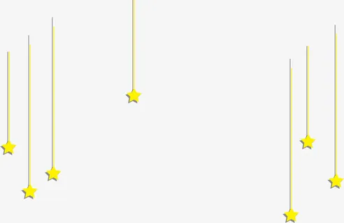 黄色星星挂件免抠