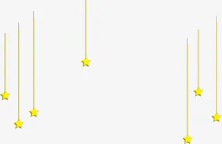 黄色星星挂件免抠