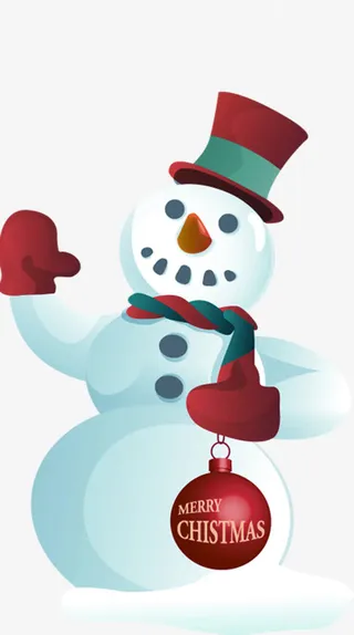 浪漫雪人圣诞海报免抠