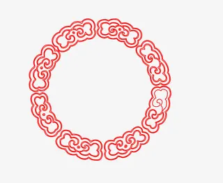 矢量古典中式圆形边框PNG图片免抠