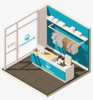 矢量卡通商铺效果图免抠