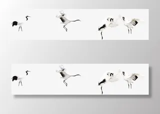 白色春天仙鹤造型多姿免抠装饰动物元素