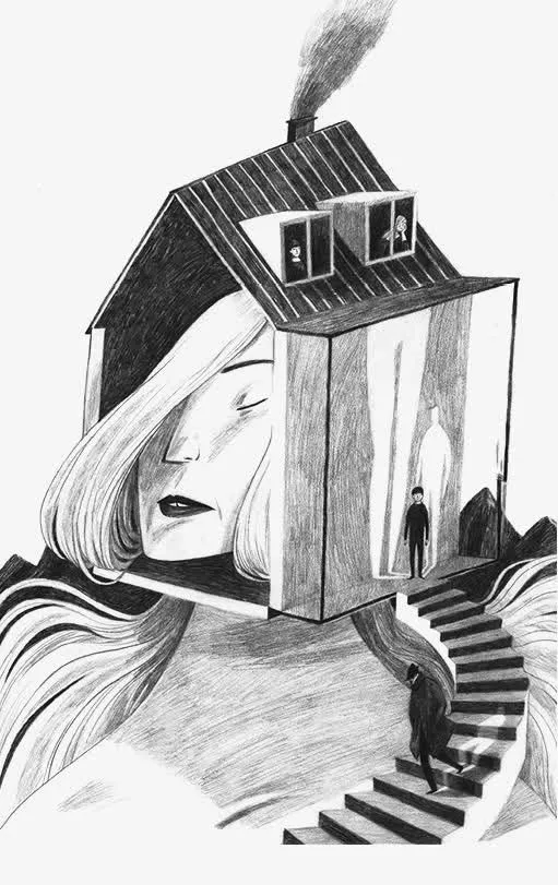 素描美女免抠