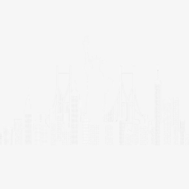 创意纽约城市剪影矢量素材免抠