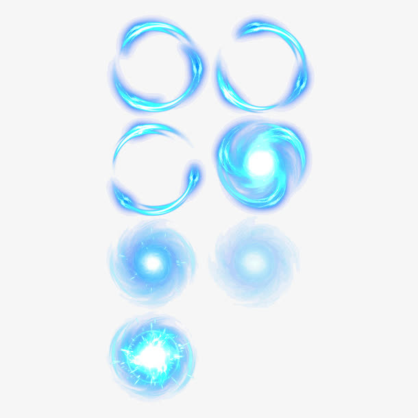 蓝色酷炫动感多彩光效素材免抠