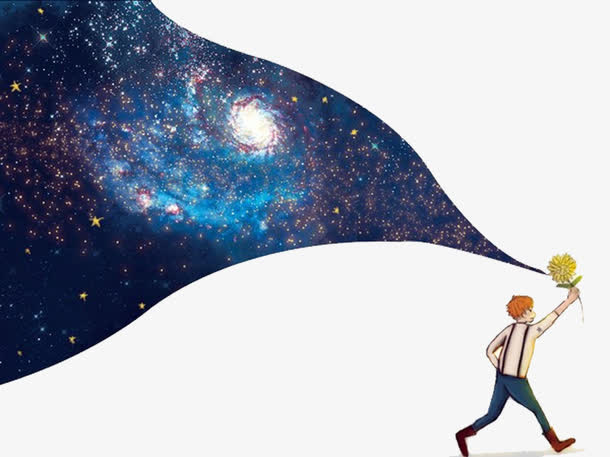 手拿向日葵的男孩免抠