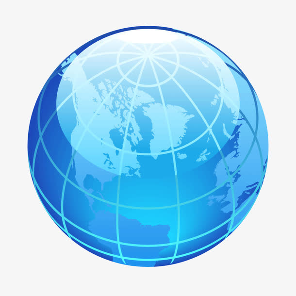 蓝色光泽地球科技感免抠