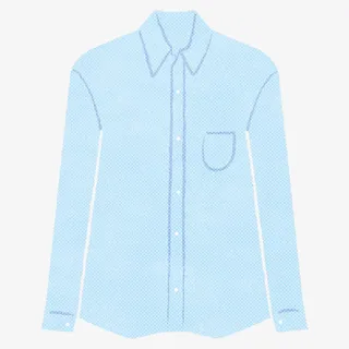 淡蓝时尚手绘男衬衫图案免抠