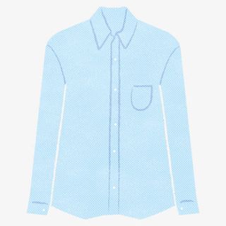 淡蓝时尚手绘男衬衫图案免抠