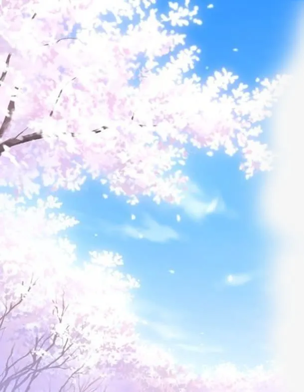 桃花树蓝天元素免抠