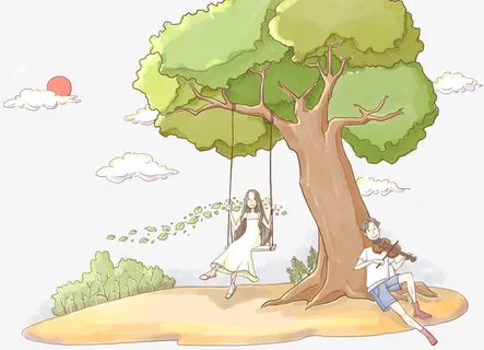 手绘小清新春天插画素材免抠