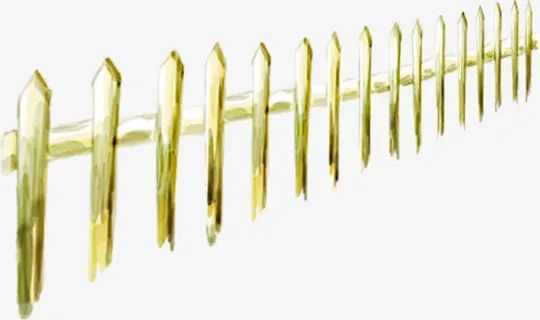 手绘漫画春季栅栏装饰免抠