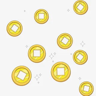 金色的铜钱海报装饰免抠