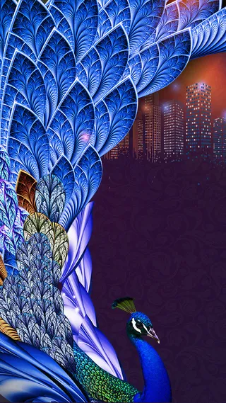 蓝孔雀H5背景高清