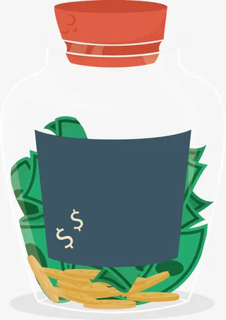 罐子里的金币免抠