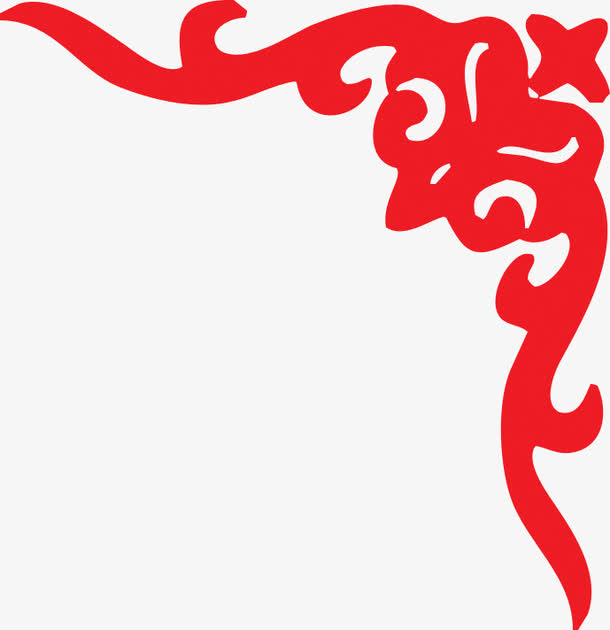 婚礼中式花纹边框设计免抠