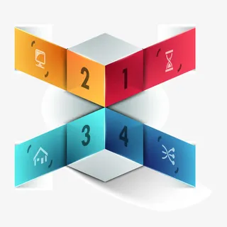 商务立体层级关系图免抠