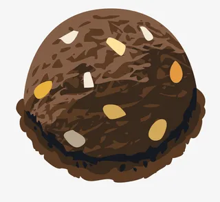 手绘卡通美味巧克力冰激凌球免抠