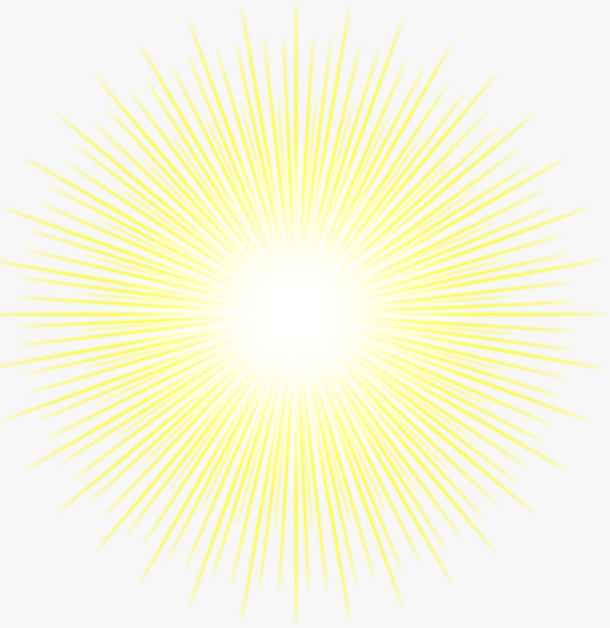 手绘线条黄色光光晕免抠