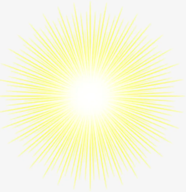 手绘线条黄色光光晕免抠