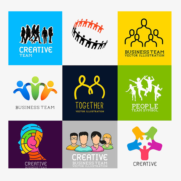 团队合作Logo图标免抠