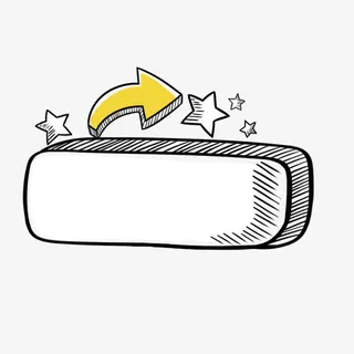 白色手绘横幅五角星免抠