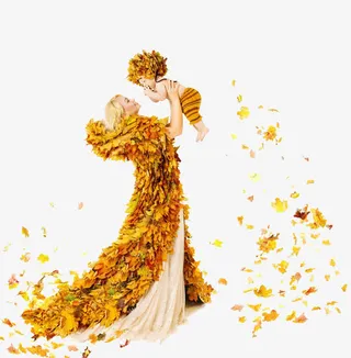 秋天美女艺术照免抠