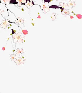 卡通手绘桃花免抠