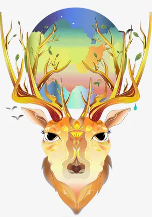 卡通动物鹿插画免抠