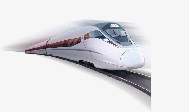白色动感速度感高铁动车素材免抠