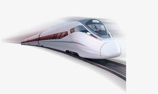 白色动感速度感高铁动车素材免抠