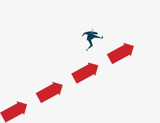 扁平化商务人物插图箭头指示方向免抠