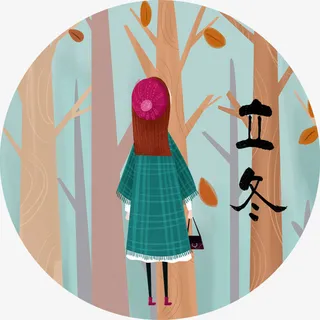 大树下的女孩免抠