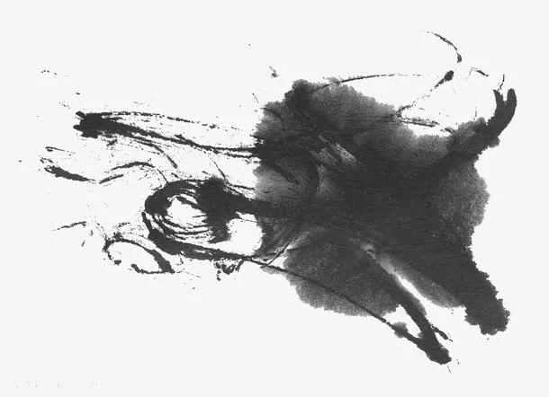 中国风水墨墨点轮廓PNG免抠