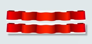 红色卡通绸带免抠