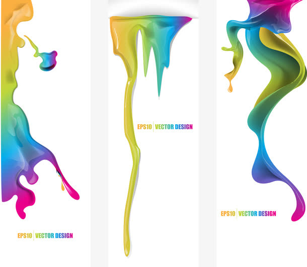 炫彩油漆横幅免抠