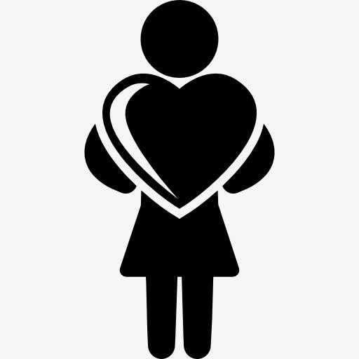 女人捧着一颗心来图标免抠
