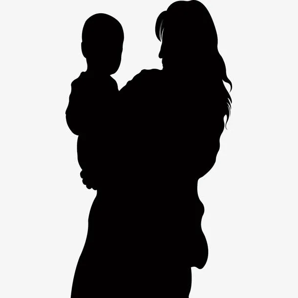 母子剪影免抠
